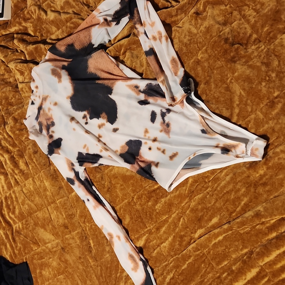 Western top, cowprint top, bodysuit